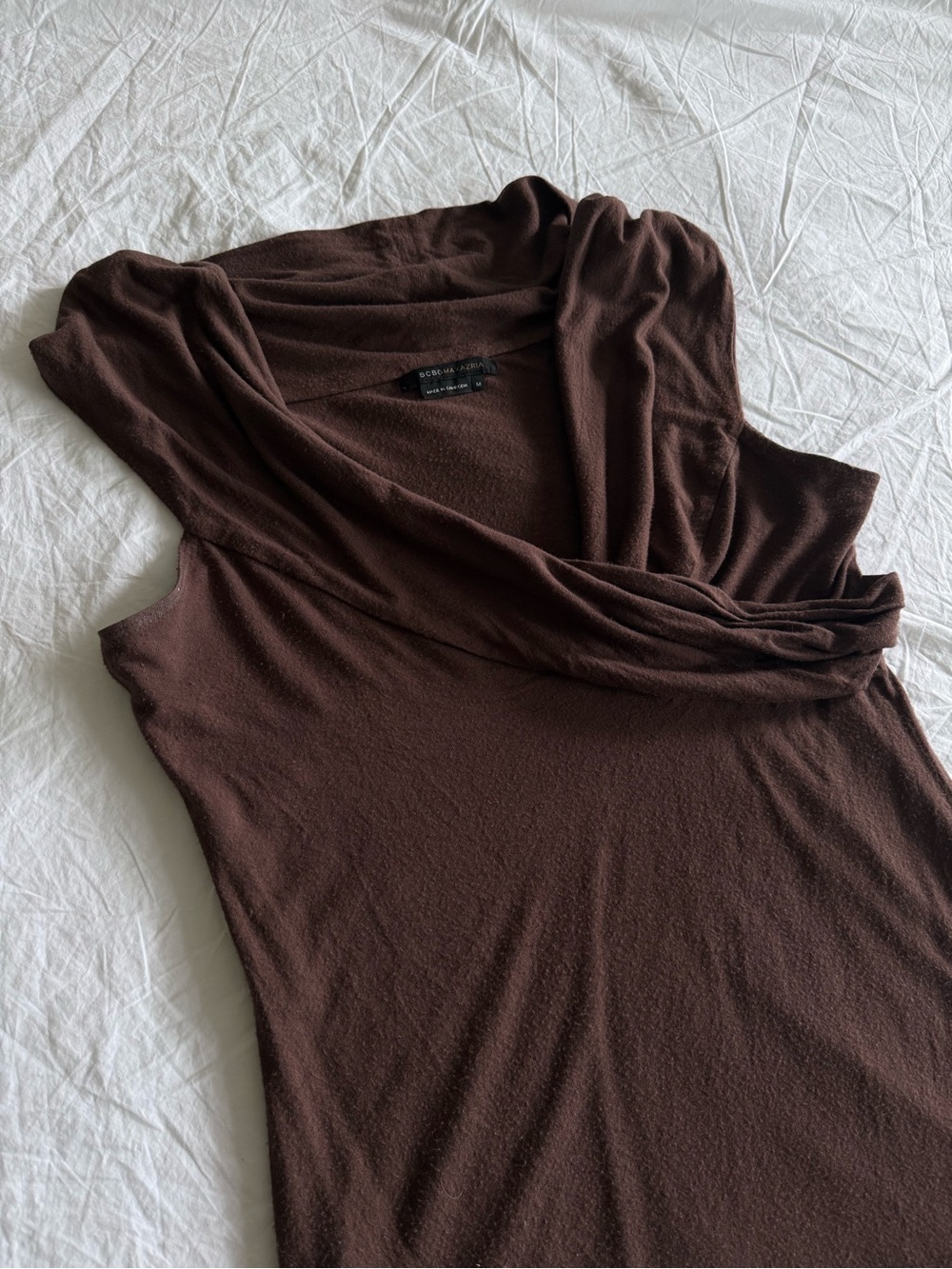 Brown Bcbgmaxazria cowl neck top size M - Picture 2 of 6